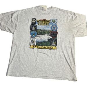 Vintage 90's Jerzees Men's‎ 2XL Gray T-Shirt 1998 EXCL Sportwear Inc WNY Police